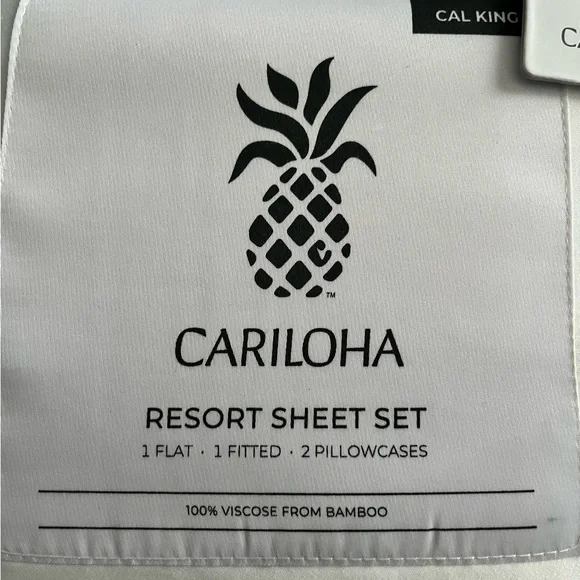 Cariloha White Resort Sheet Set NWT CAL KING - Picture 3 of 7